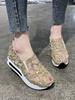 Sneakers mit verstecktem Keilabsatz Damen Gold Silber Damen Freizeitschuhe Walking Sommer-Sneakers auf Plateauschuhen zapatillas mujer fvr