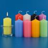 Multicolored Chubby Macaron Candles - Small Cylinders for Home or Event Décor, Odorless Lighting