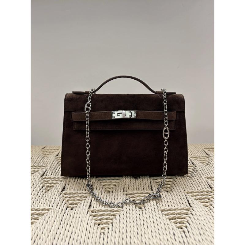 A Generation Of Sheepskin Lambskin Bag Real Leather Women's Bag Retro Cowhide Single Shoulder  Bag Handheld Small Bag