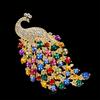 Peacock Brooch Shiny Rhinestone Bird Pershing Shapr Colorfl Anti-rust Exquisite Colorfast Scraf Clothes Pin