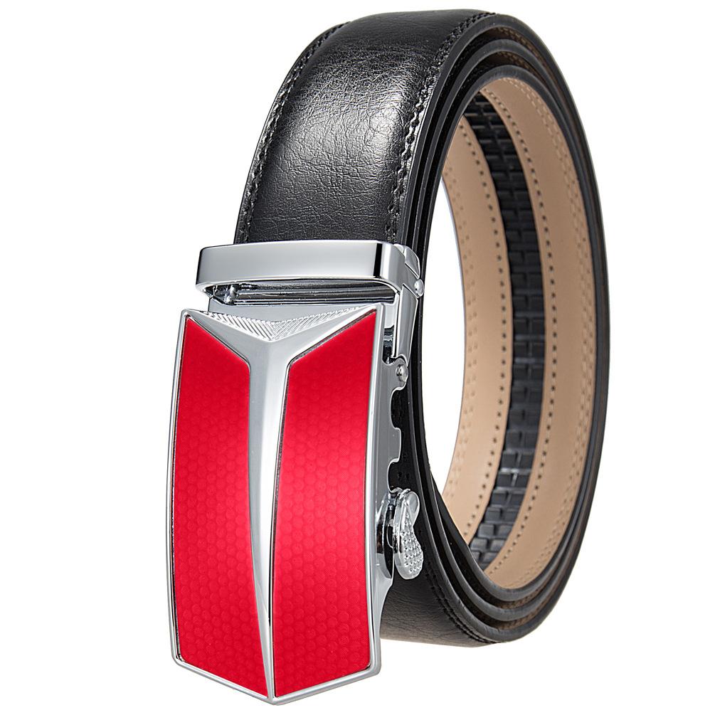 Men'S Belt, Automatic Buckle Cowhide Belt Casual Business Ly36-1314-1