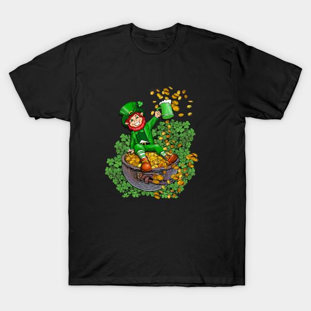 Men Black Print T-shirt St. Patrick S Day Lucky Leprechaun No-Cut Transfer Paper Print Cotton Tshirt XL чёрный