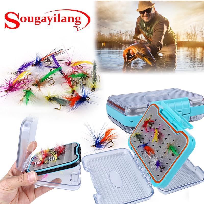 Buy Waterproof Fly Box Slit Foam Jig Fly Fishing Box ABS Double Layer