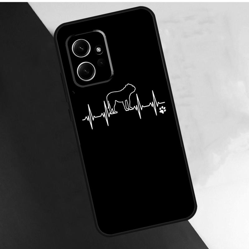 English Bulldog Heartbeat Case For Xiaomi Redmi Note 10 Pro 8 9 11 12 Pro 9S 10S 11S 12S Cover For Redmi 12 9 10 C