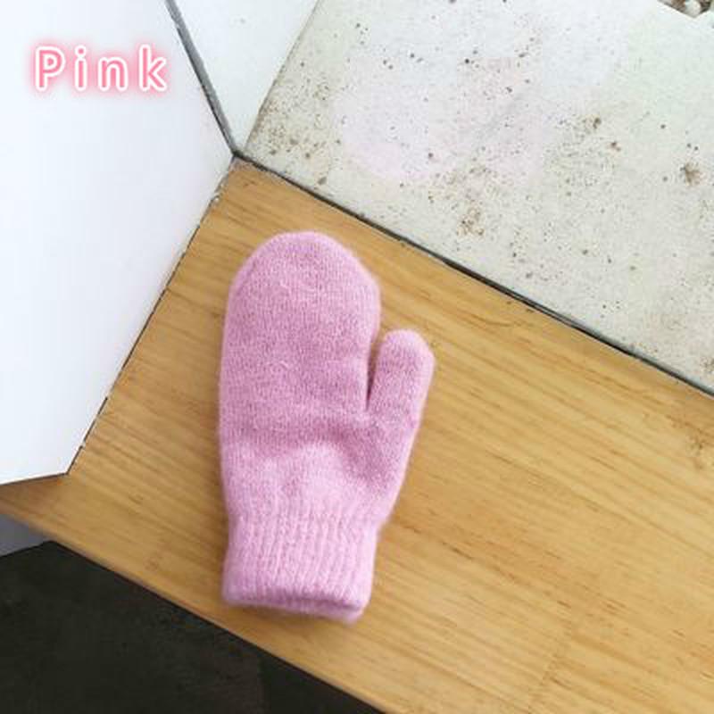 1 Pair Double-layer Rabbit Hair Gloves Female Winter Korean Version of Solid Color All Fingers Winter Women Gloves Girls Mittens