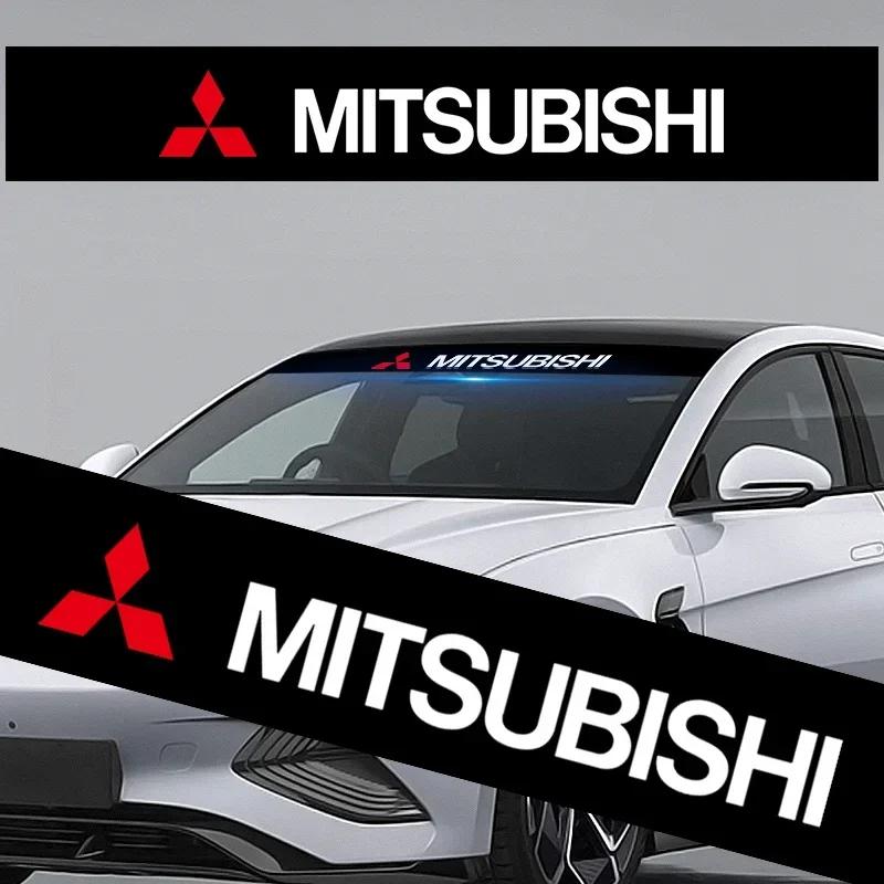 Easy Install Car Front Window Decoration Sticker Compatible Mitsubishi Motors Metal Label Sticker Label Emblem Chrome Pajero ASX
