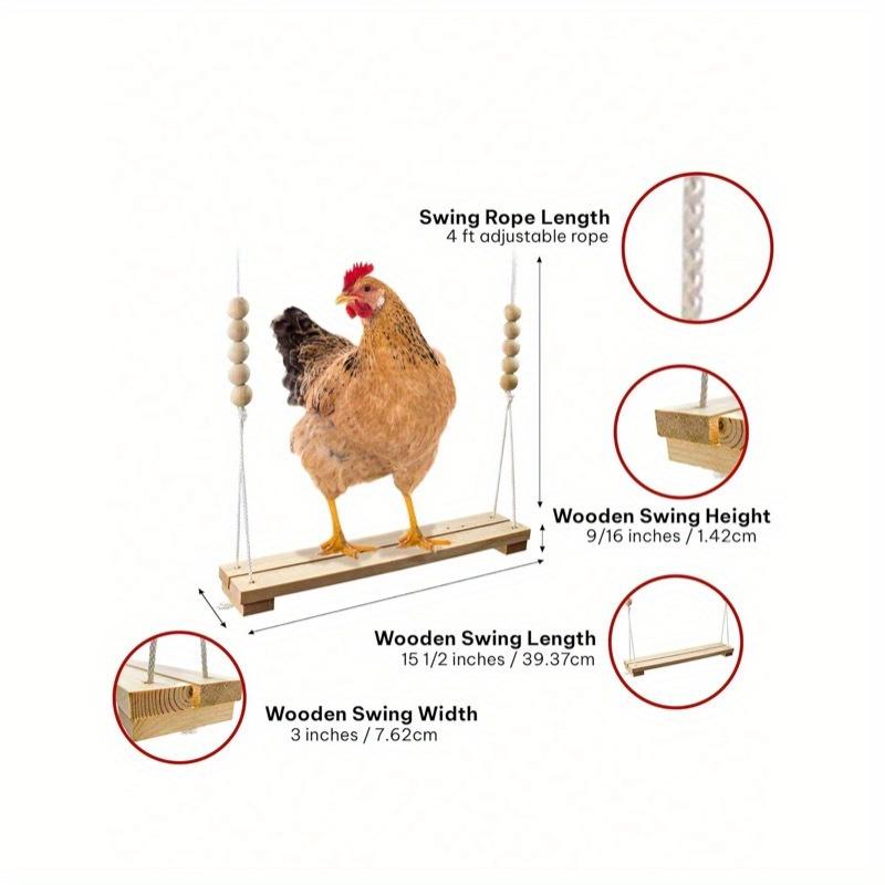 Chicken Swing Toy, Wooden Perch Stand For, Large Perch Ladder For Poultry, Chickens, Parrots, Pet Entertainment Toy