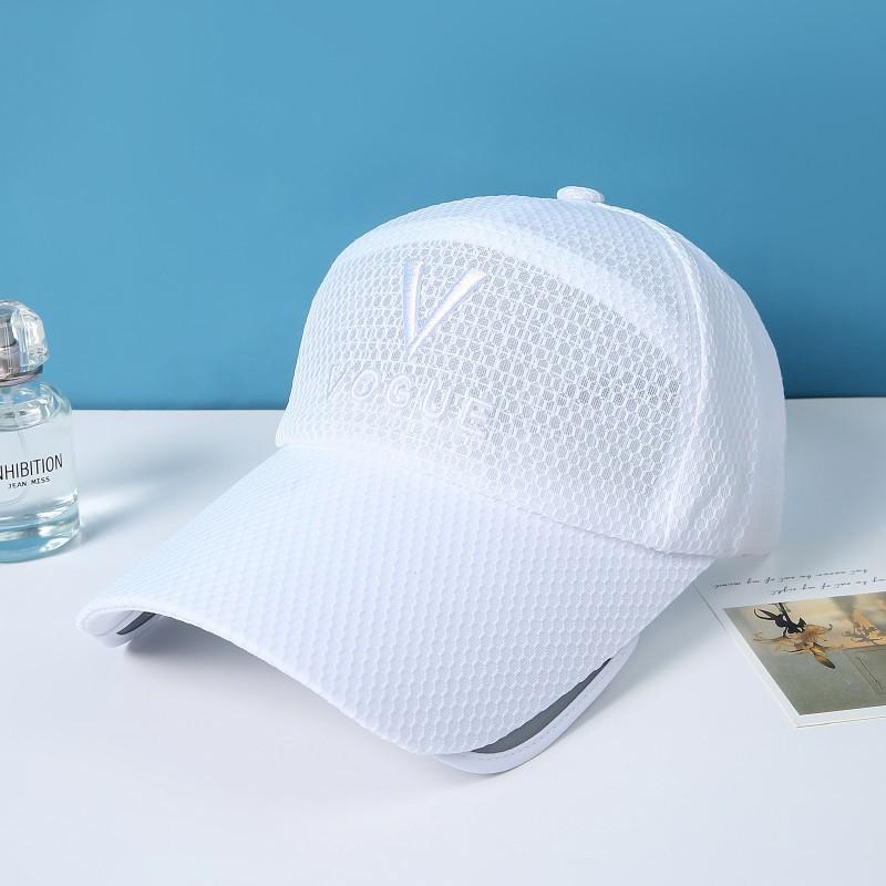 JYL TS DIY V Logo Baseball Cap UV Protection Mesh Fabric White_adjustable светло-розовый