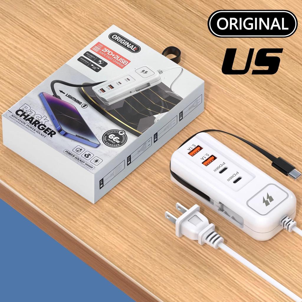 Universal Charging Strip: 4-Port USB Fast Charger for Xiaomi, Apple, Android, Huawei Devices