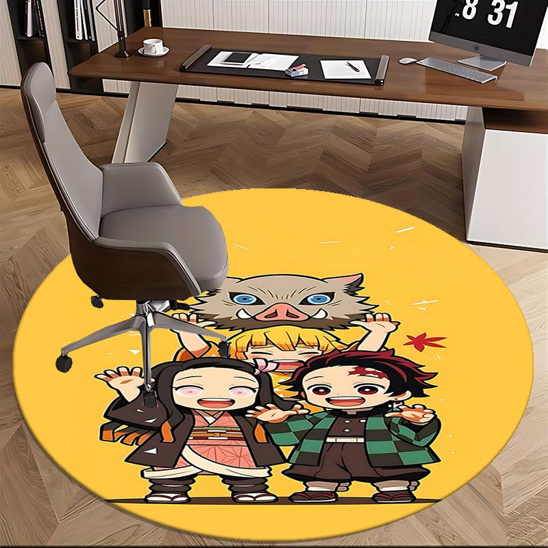 Anime-Inspired Chair Mat - Round Carpet for Home Decor, Office Use, and Gifts - Suitable for Bedrooms, Living Rooms s0482b