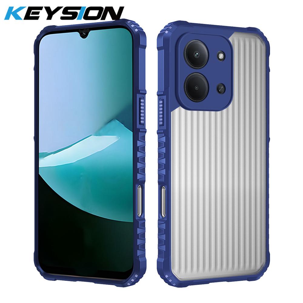 KEYSION Heavy Duty Shockproof Phone Case for Redmi 15C 171mm 173mm Soft Silicone+PC Translucent Matte Back Cover for Xiaomi POCO C85