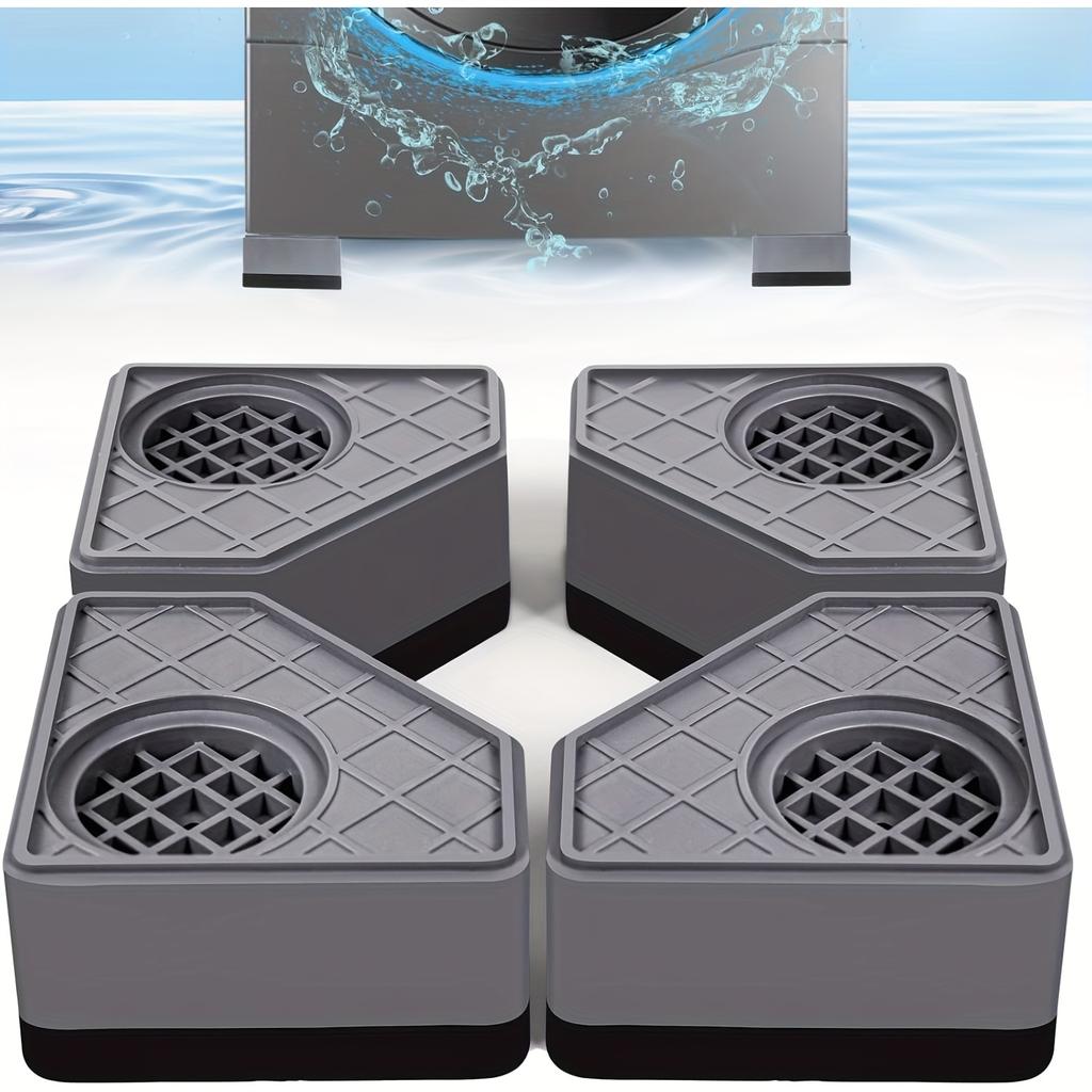 4pcs Shock-Absorbing Pads for Washing Machines Dryers and Refrigerators Anti-Slip Noise Reducing Moisture-Proof Base