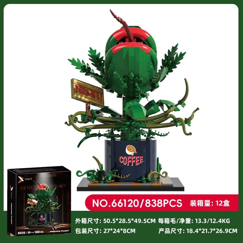 

Creative Piranha Plant Bonsai Building Block Man-Eating Flower Building Blocks Model Figure Bricks Toy for Home Desk Decoration No Box