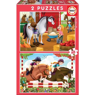 Educa Puzzle Collection 2 conjuntos com 48 peças (Cavalos)
