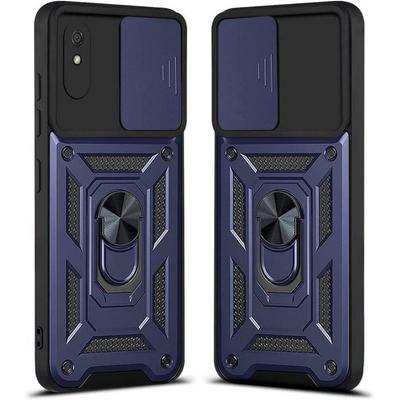 Protective Case - E.F.CONNECTION - Redmi 9A - Navy Blue - Shockproof - Ring Stand