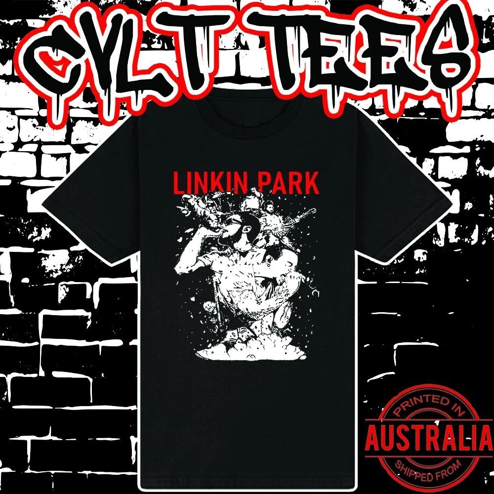 Men s and Women s T-shirts Linkin Park Band Shirt ~ Premium Black Gildan Cotton Tee XS