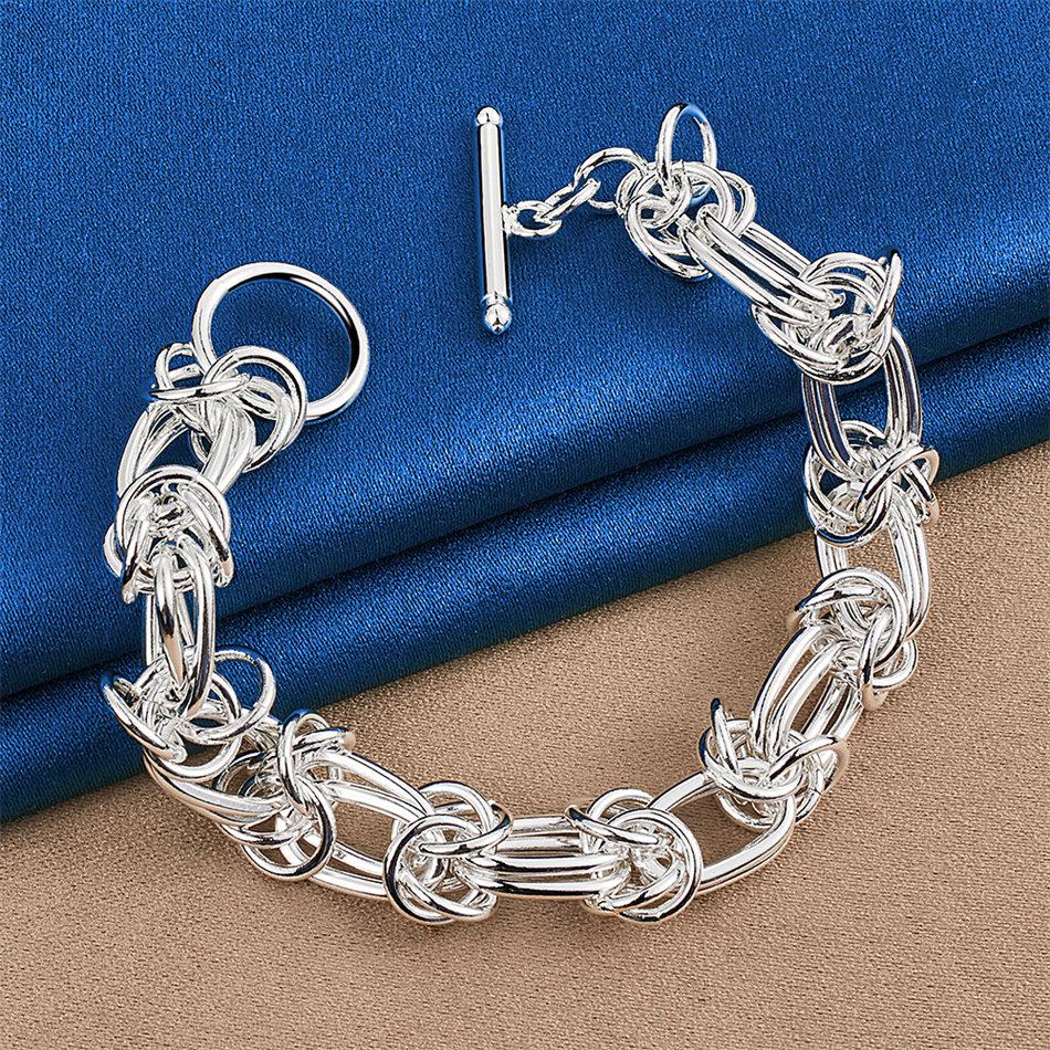 925 sterling silver 8-inch exquisite woven bracelet, fashionable men's and women's party wedding accessories and accessories