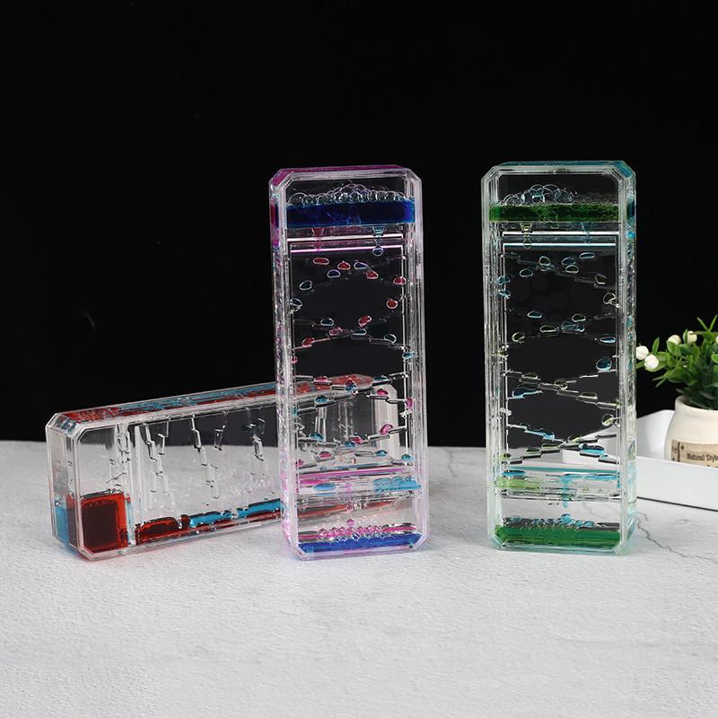 Internet Celebrity Stress Relief Hourglass: Oil Slide Water Drop Acrylic Ornament for Students, Perfect Small Gift