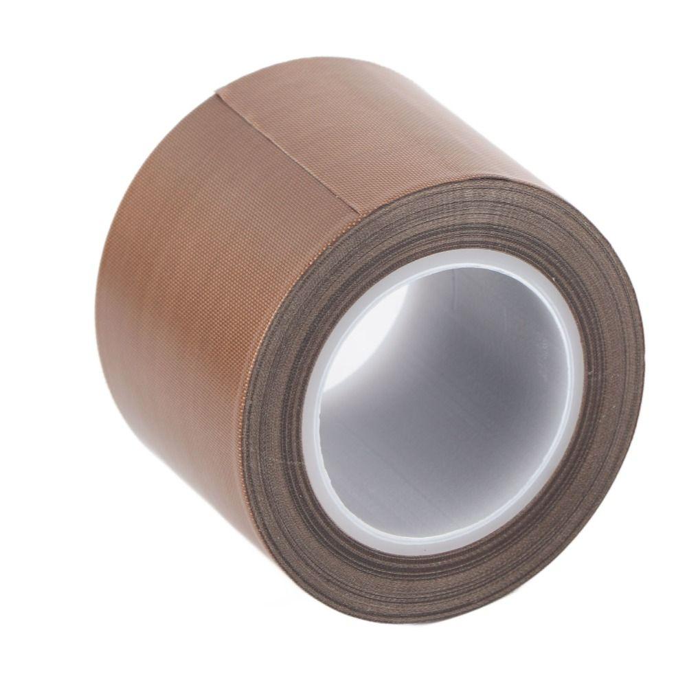 PTFE Coated Fiberglass PTFE Tape 2-inch x 33 Feet x 0.18mm 1 inch x 33 ft x 0.18mm High Temperature Tape Silicone Adhesive Brown