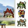 Apanhador de Sol de Pássaro Vitral Acrílico Ornamento de Janela com Borda de Folha de Cobre Presentes para Mulheres Mãe Avó Amantes de Pássaros