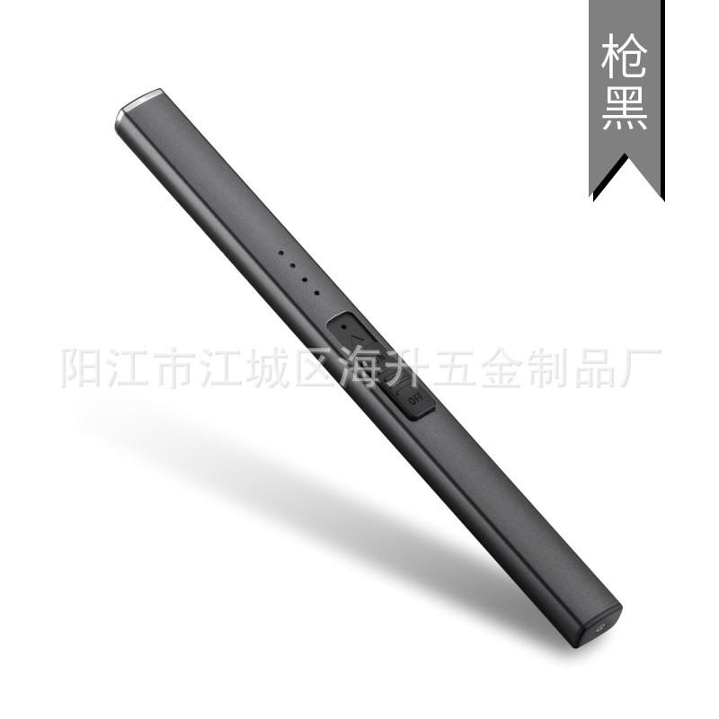 

Довга ручка Запальничка-палиця USB Дугова зарядка Вітрозахисна Перезаряджувана Металевий матеріал Персонажі) темно-сірий