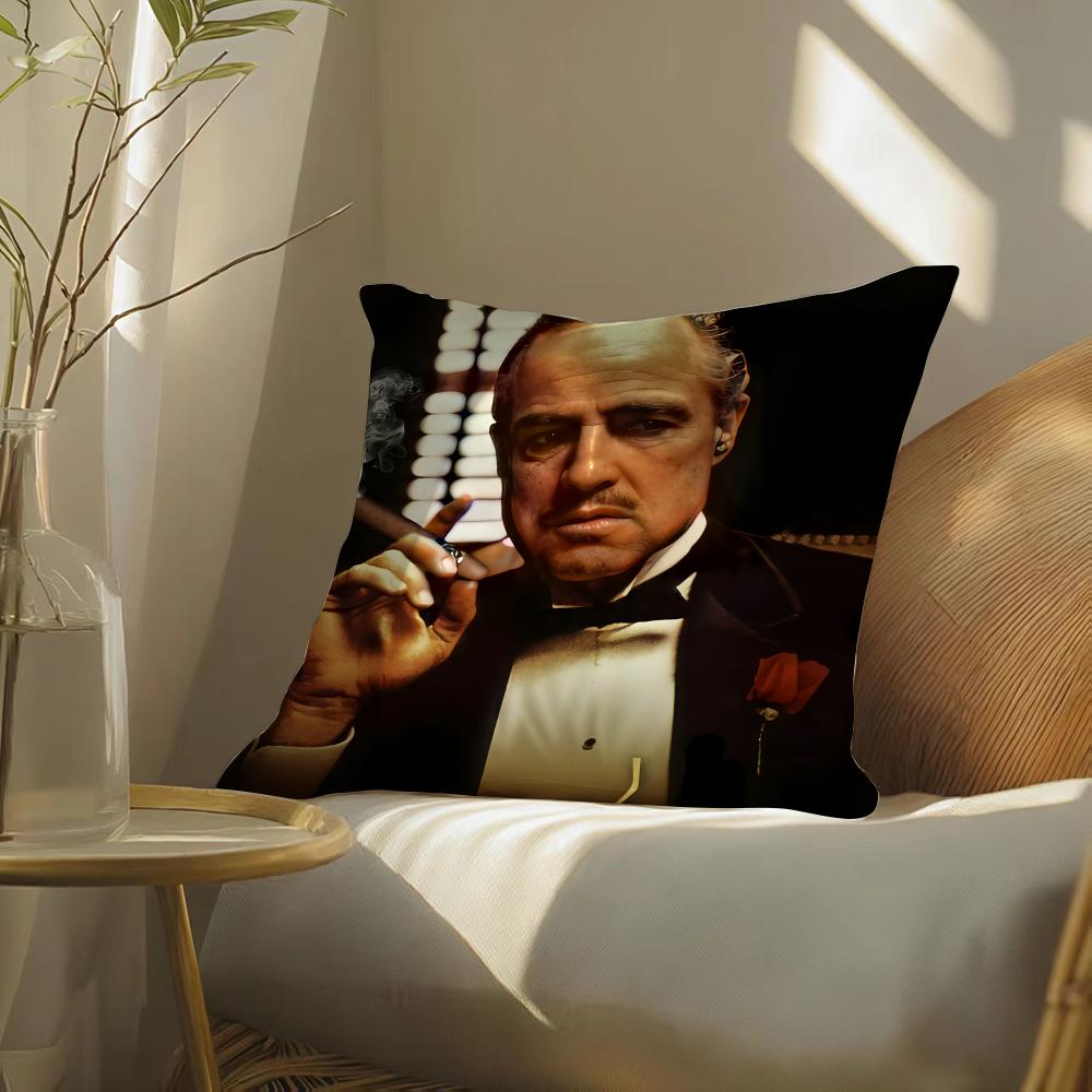 The Ggodfather Moive Pillow Case DoubleSided Plush Sofa Cushion Covers Organic Breathable Invisible Zipper