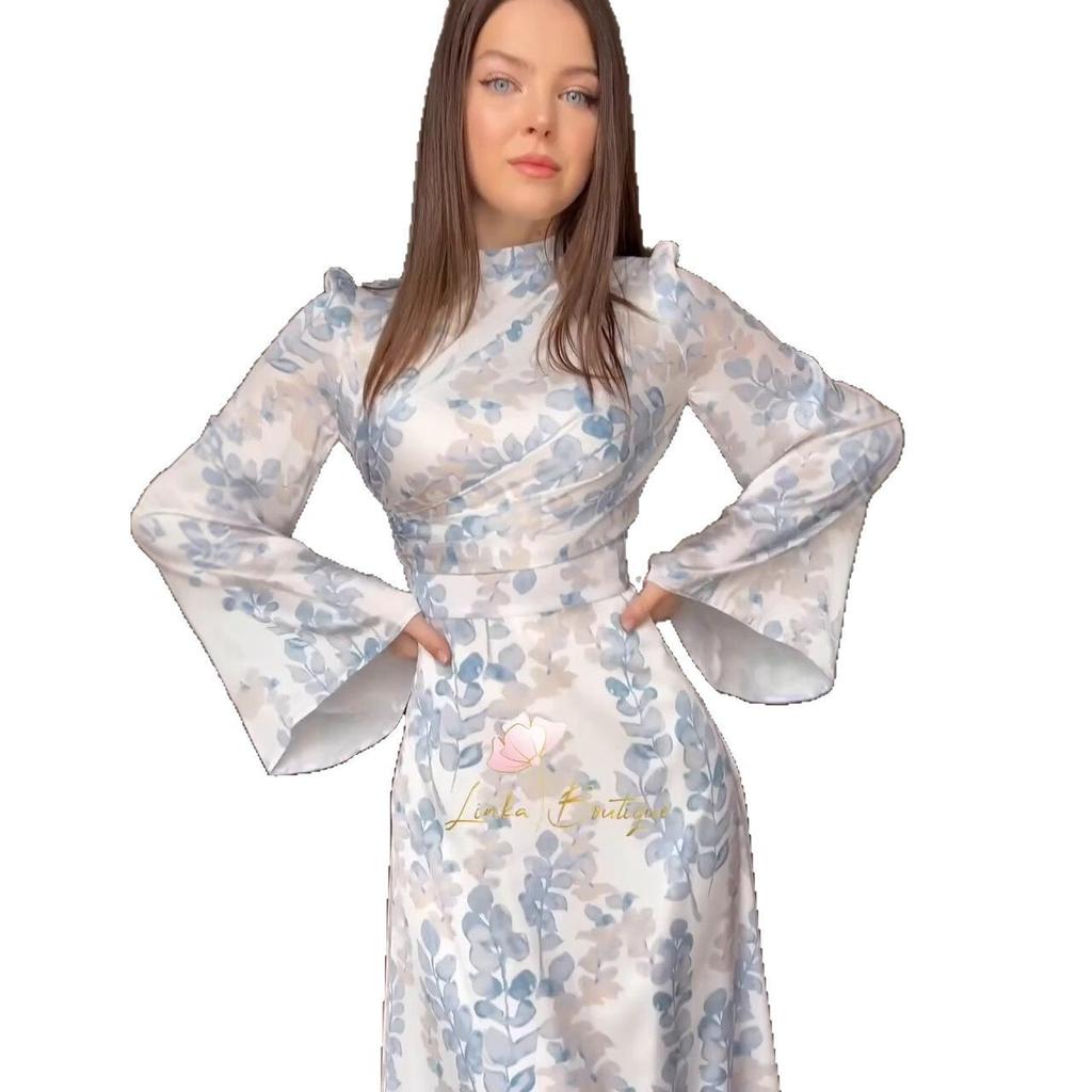 New European and American women's clothing fashion temperament slim and thin dress A-word dress