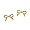 High-End Geometric Bow Stainless Steel Stud Earrings for Women