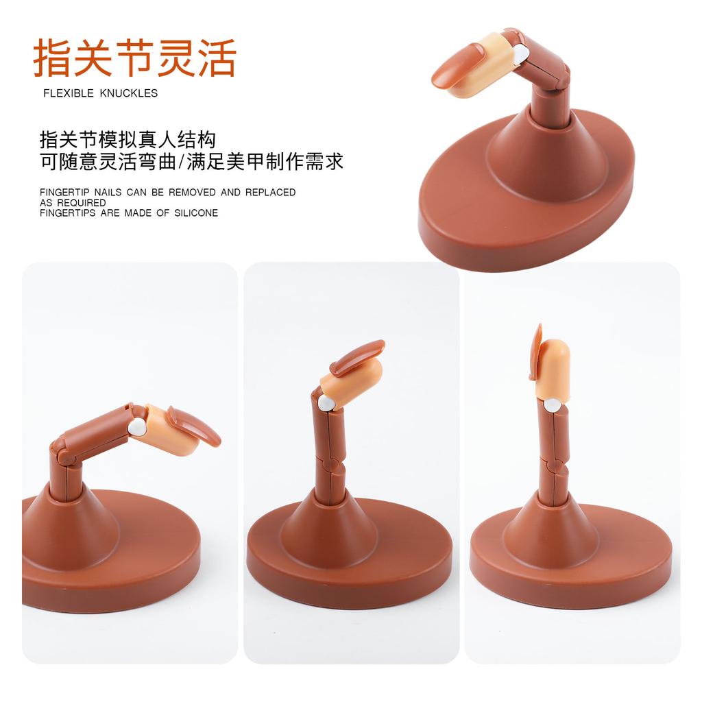 Nail Art Practice Mechanical Prosthetic Hand Joint Finger, Beginner Practice Movable Finger Belt Base