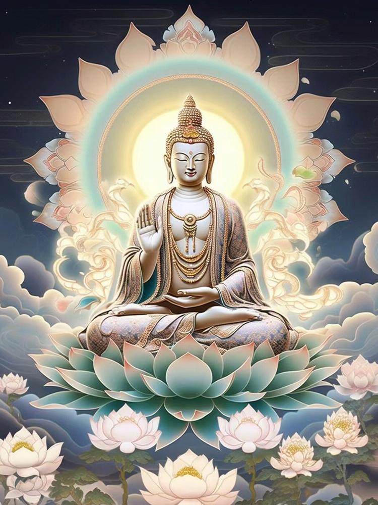 5D Religiöse Kunst Diamant Malerei DIY Buddha Lotus Kreuz Stickerei Volle Quadratische Kreis Mosaik Puzzle Dekoration Handwerk