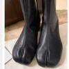 Version Martin Boots Split-toed Short Boots Women's One Pedal Heel Medium Heel Vintage Chelsea Boots Children