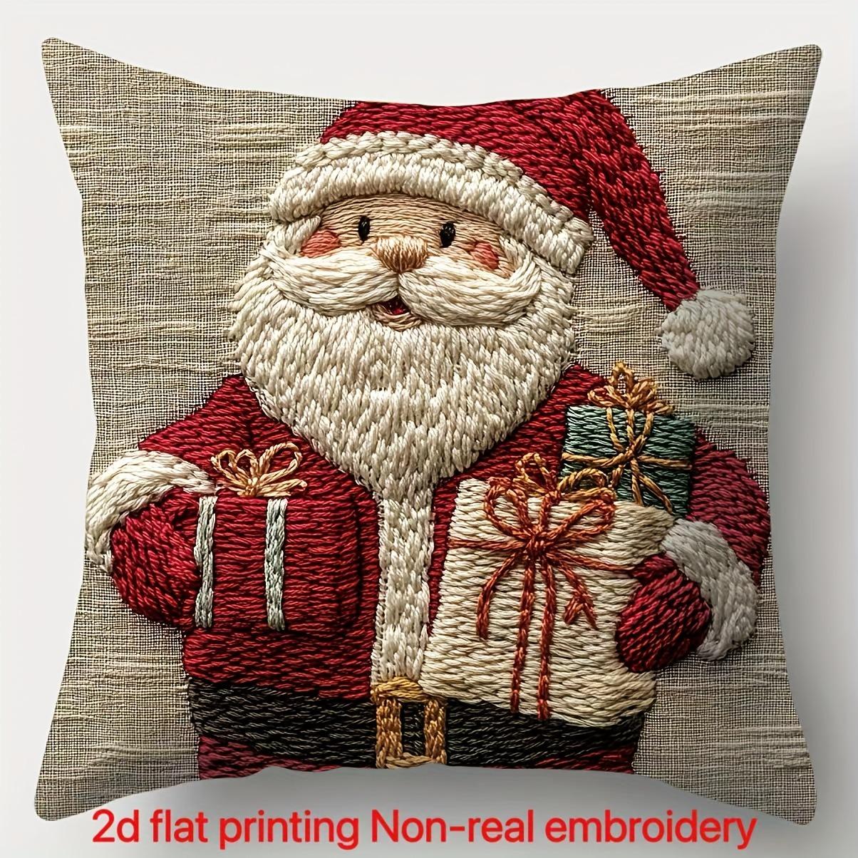 

Christmas-Themed Pillowcases: Santa, Snowman, and Reindeer Designs! Sofa room decoration New Year holiday home decoration 16x16Inch