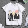 Cute Harajuku Anime Tokyo Revengers Print Children T-Shirt Summer Loose Short Sleeve White Women Tops Boy Girl Tees Men Blouses
