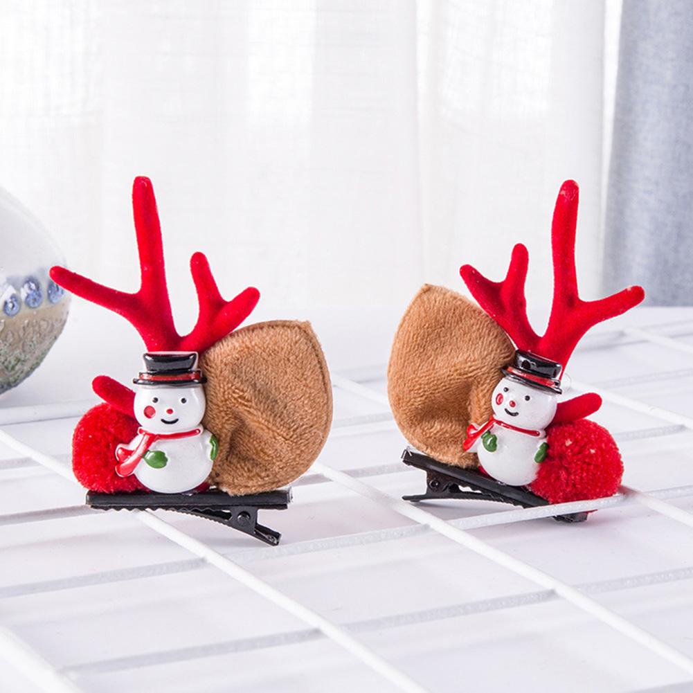 Christmas Antler Hairclip Cartoon Hair Accessory Cute Barrettes Santa Snowman Hairpin Party Decoration Christmas Gift