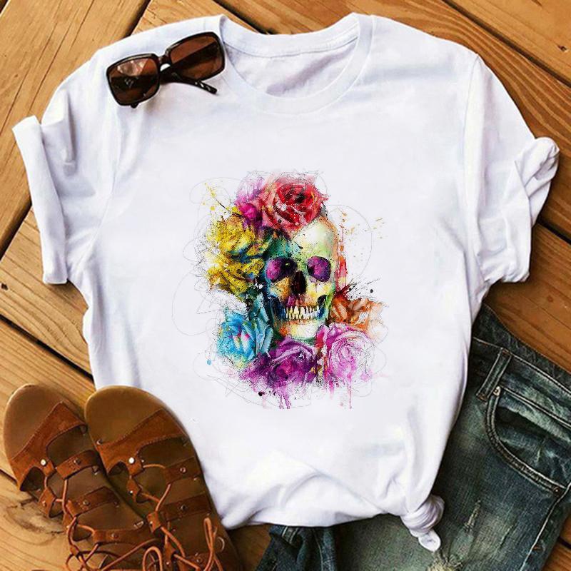 Watercolor Elephant Animal Print T-Shirt Female Harajuku Graphic T-Shirt Dog Lovers Funny T-Shirt Female T-Shirt