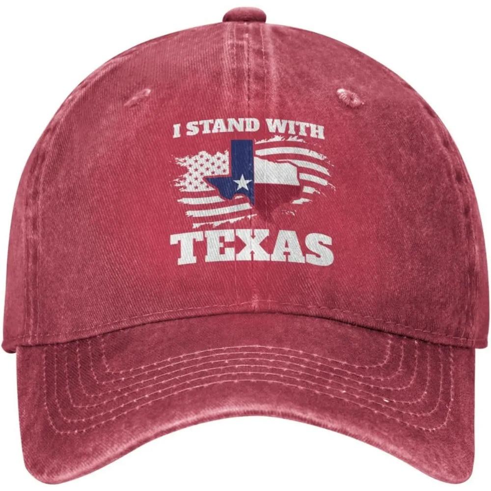 Я стою с флагом Техаса США, штат Техас, кепка для женщин, бейсболка, винтажные кепки Adjustable красный