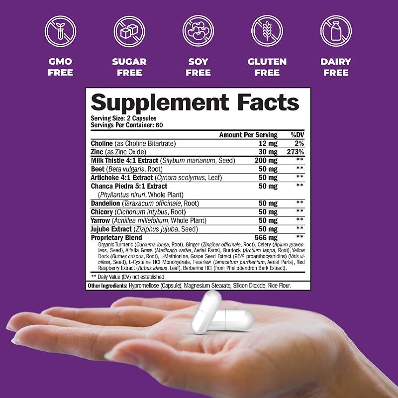 CREVIP Milk Thistle Liver Care Capsules, 1158mg, Plant Extract Liver Care, Digestive Diet Capsules, Suitable for Adults