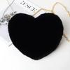 Chic plush heart shaped chain crossbody bag-stylish shoulder bag for everyday glam-durable & soft, perfect gift idea for bamboo