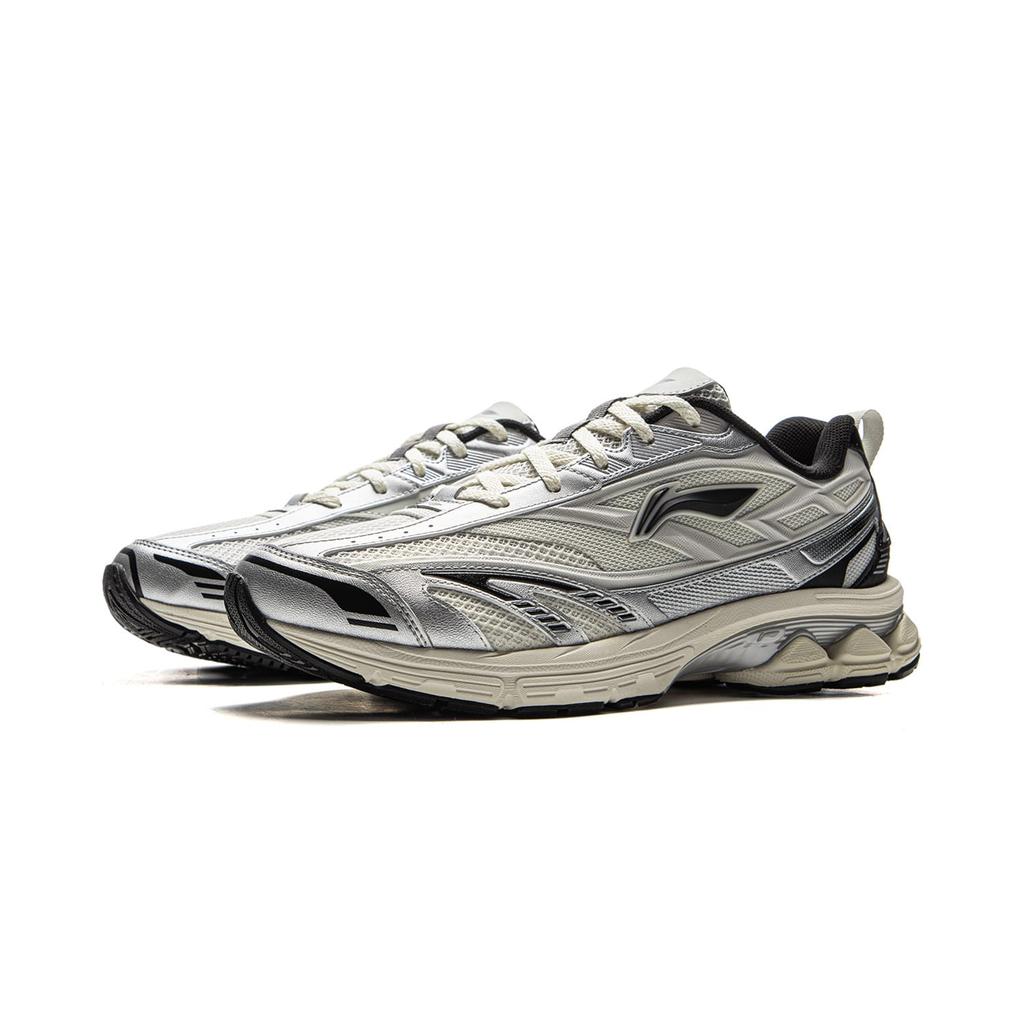 LiNing Cushioning, Slip Resistant, Abrasion Resistant, Rebound Low Top Casual Running Shoes Men's Silver Gray ARXV001-5