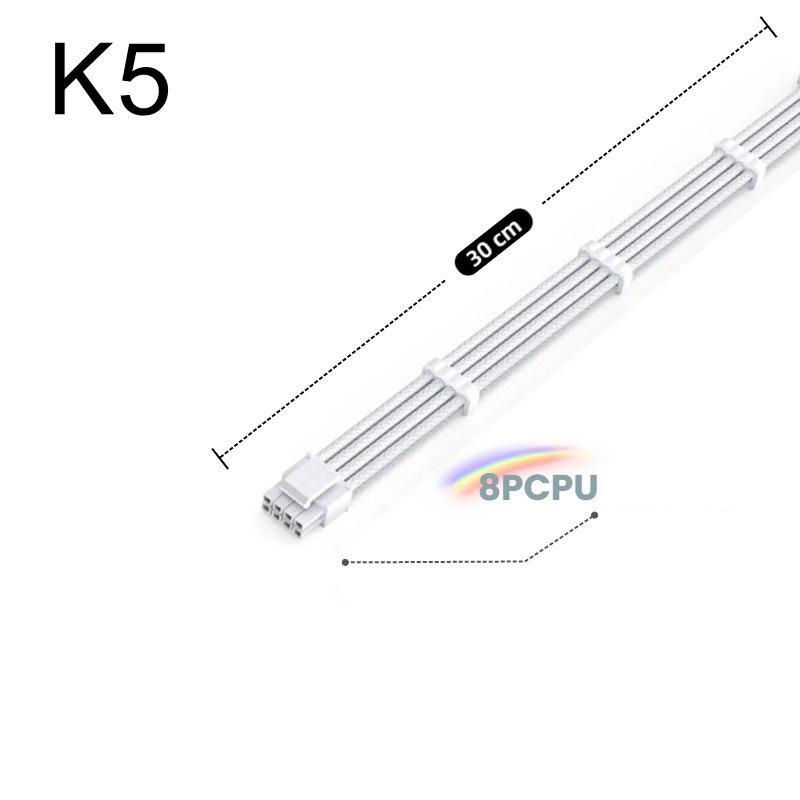 

PSU Extension Cable Kit Motherboard Cable Solid ATX 24Pin GPU PCIe 6+2Pin 8Pin CPU EPS 4+4Pin 18AWG Power Cord With Combs