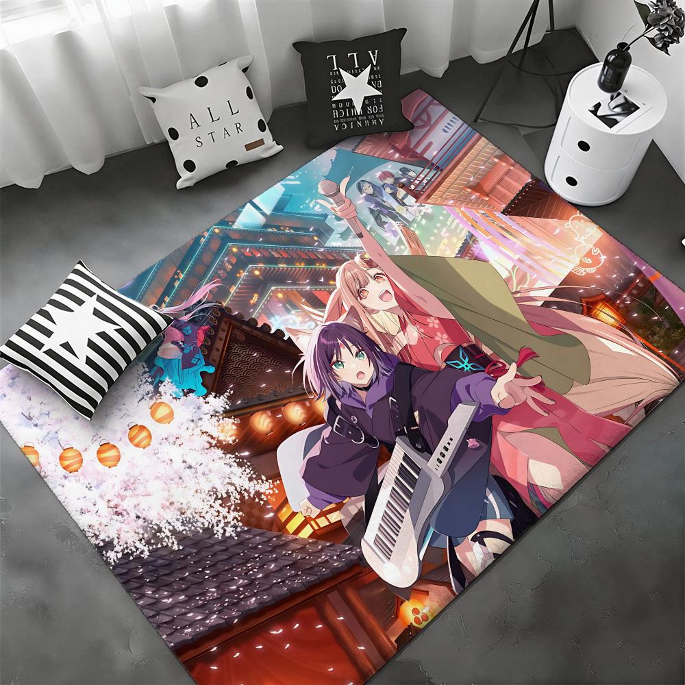 new anime C-Cosmic Princess Kaguyass Floor Mat Soft Thickened Flannel Door Mat Non-Slip Living Room Rug Home Decor
