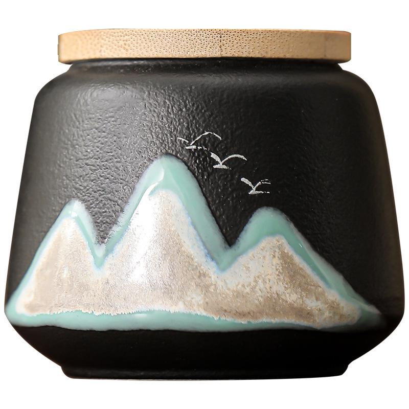 Exquisite Glazed Ceramic Tea Storage Jar: Moisture-Proof Pottery for Green, White, and Pu-erh Teas