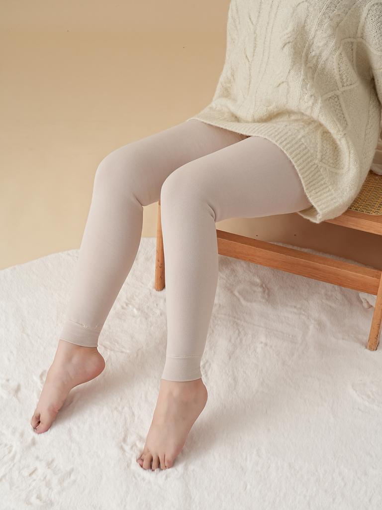 Women's Woolen Tight Pants Winter Warm Thickened Control Belly Nine Points Tights One Piece Set Pantyhose