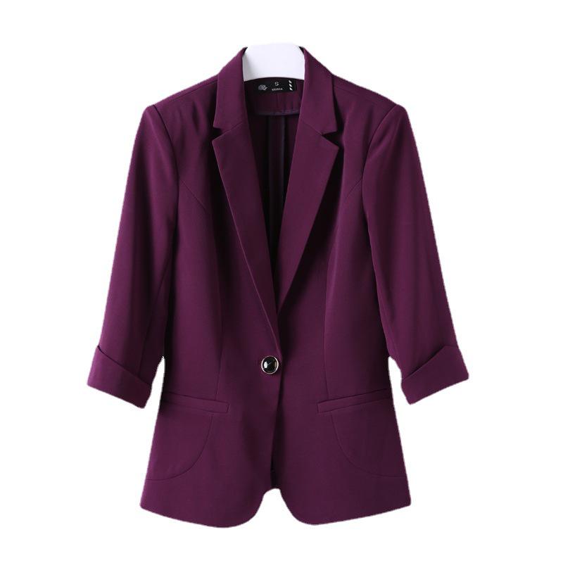 Blazer Feminino de Manga Média Estilo Coreano - Jaqueta de Terno Profissional para Negócios Primavera/Verão