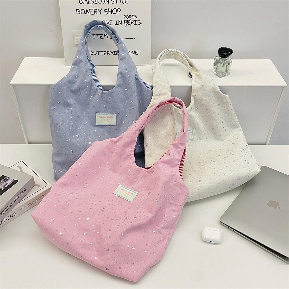 Casual Canvas Tote Bag For Women With Sequin Details For Daily Use