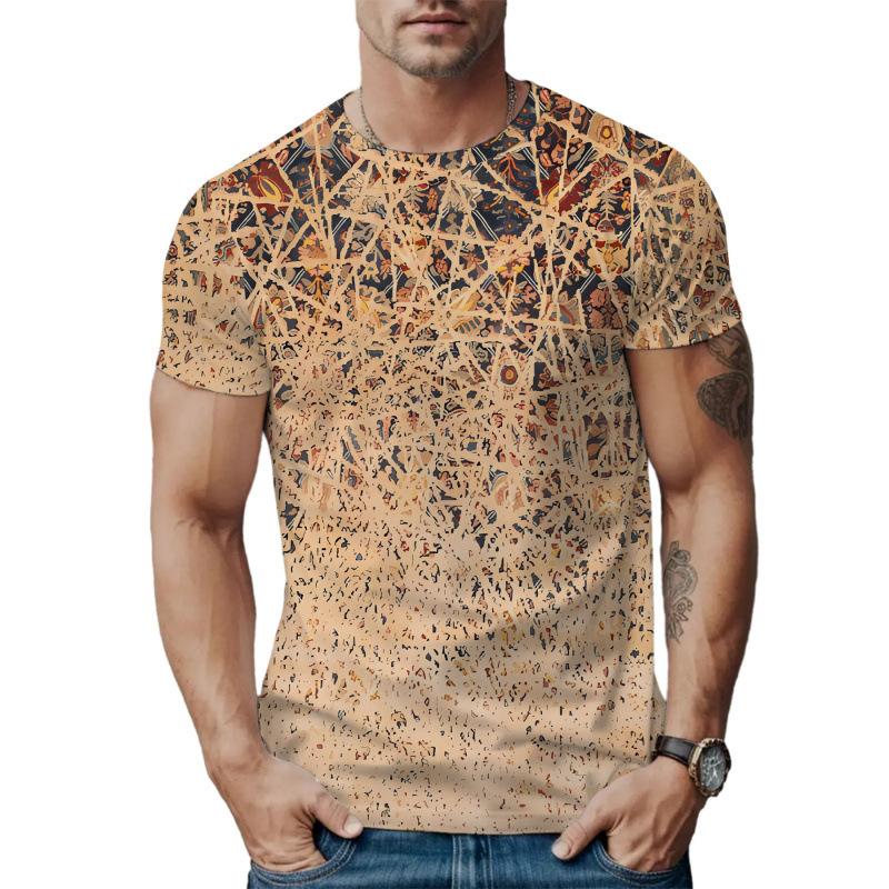 3D Digital Printing T-Shirt Teen Men's Short Sleeve Top Versatile Breathable