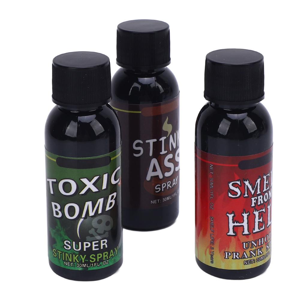 3 adet 30ml Osuruk Spreyi Şaka Kompakt Taşınabilir Koku Spreyi Komik Koku Eğlence Bombası Partiler ve Etkinlikler için