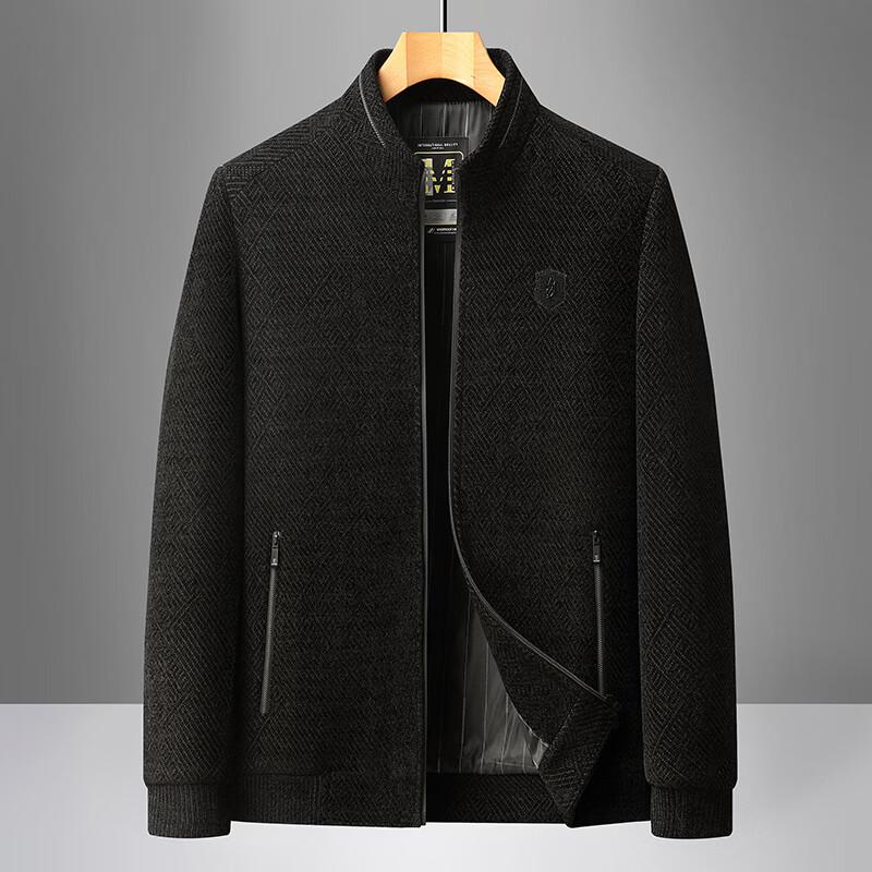 Yalu Men's Chenille Stand-Collar Casual Jacket