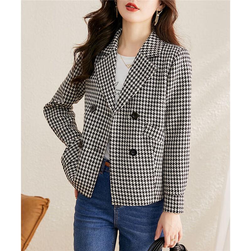 Women's Autumn Plaid Lapel Short 'Little Fragrance' Jacket