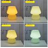 American Medieval Vintage Striped Glass Mushroom Table Lamp with USB - Retro Bedside Night Light